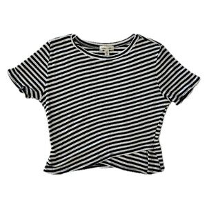 Silence & Noise Striped Black And White Crop Top